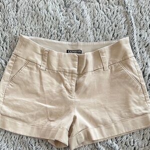 Express Women's High Waist Cream Shorts